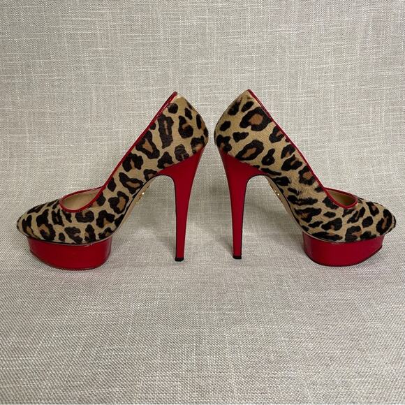 Charlotte Olympia Polly Leopard Calf Hair Pumps - Picture 6 of 14